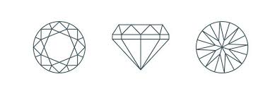 Diamond Cut Vector Art Icons And