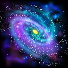 Spiral Galaxy Black Background Icon
