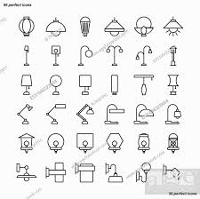 Lamp Outline Icons Perfect Pixel Use