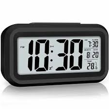 Black Digital Lcd Alarm Clock