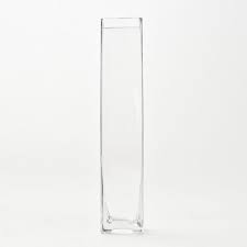 10 Tall Square Glass Bud Vase