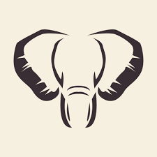 Vintage Face Elephant Logo Symbol Icon
