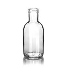 Flint Clear Stout Round Glass Bottle