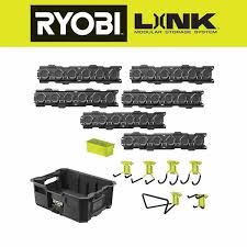 Ryobi Link Starter Kit With 7 Piece Wall Storage 2 Rails