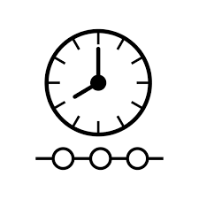 Black Thin Line Clock Icon 12 O Clock