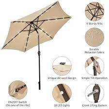 Iron Market Solar Tilt Patio Umbrella