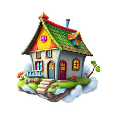 3d House With Colorful Windows Vector