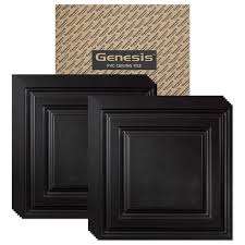 Genesis Icon Relief Ceiling Tiles Black 12 Pack 2 X2