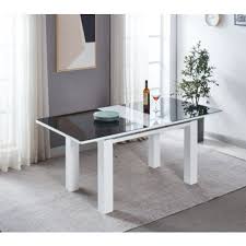 Black Tempered Glass Top Dining Table
