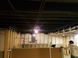 Basement Ceiling Painted Black Before