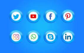 3d Glossy Social Media Icons And Logo