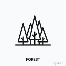 Forest Icon Vector Tress Symbol Sign