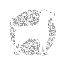 Line Drawing Of Cute Dog Abstract Art