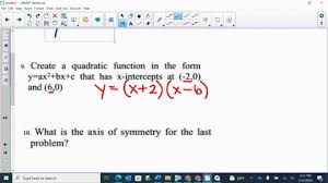 Write A Quadratic Equation That Has A Y