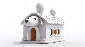 Clay Style White Cartoon Dog House