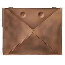 Brown Copper Metal Wall Mounted Mailbox
