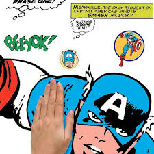 Roommates Rmk5051gm Marvel Classic Captain America Comic Giant L And Stick Wall Decal