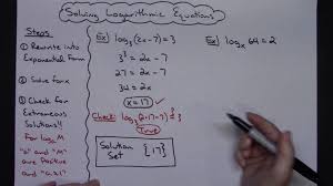 Solving Logarithmic Equations Math