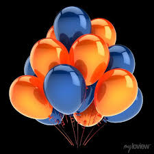 Balloons Party Blue Orange Colorful