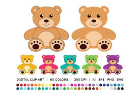 Teddy Bear Clip Art Set Png Svg
