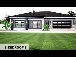 3 Bedroom Plan Hip Roof House Design