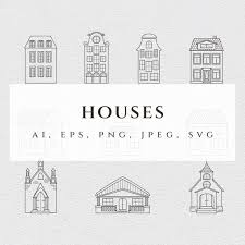 House Ilration Svg Line Icons Png