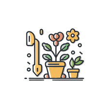 Garden Flower Pot Icon Flower Drawing