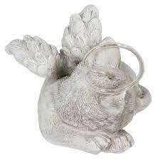 Exhart Solar Sleeping Cat Angel Statue