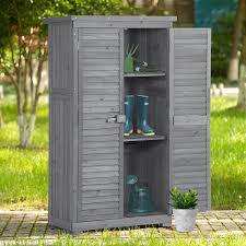 Fir Wood Outdoor Storage Cabinet