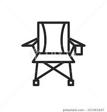 Folding Camp Chair Icon Vector Line