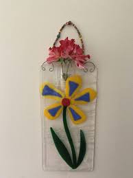 Hanging Glass Fused Pocket Vase