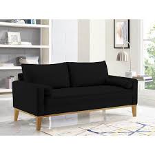 Black Microfiber 4 Seater Lounger Sofa