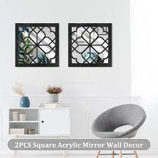 2pcs Square Wall Mirror Decor