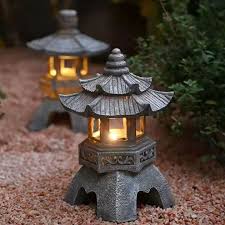 Solar Led Decorative Stone Pagoda Lamp