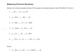 Chemistry Equations