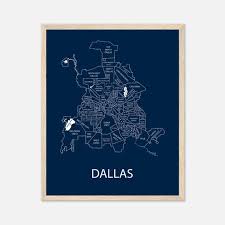 Dallas Neighborhood Map Art Dallas