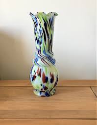 Vintage Large Glass Vase In End Of Day