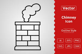 Vector Chimney Outline Icon Design
