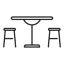 Metal Outdoor Table Icon Outline Vector
