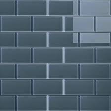 Crystile Gray 3 In X 6 In Glossy Glass Subway Tile 10 Sq Ft Case