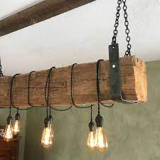 reclaimed beam chandelier