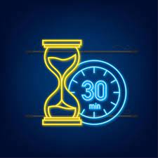 The 30 Minutes Stopwatch Vector Neon