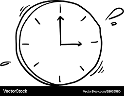 Doodle Clock Icon Handdrawn Style