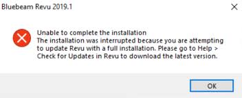 update revu with a full installation