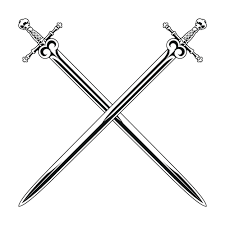 Crossed Swords Black And White Vector