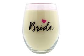 Stemless Wine Glass Candle Bride