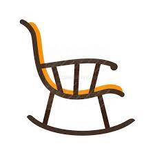 Rocking Chair Flat Multicolor Icon