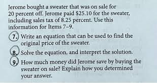 Solved Jerome Bought A Sweater That
