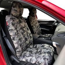 Beige Army Camo Front Car Seat Covers