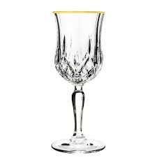 Crystal Wine Glass With Gold Rim Lg6000